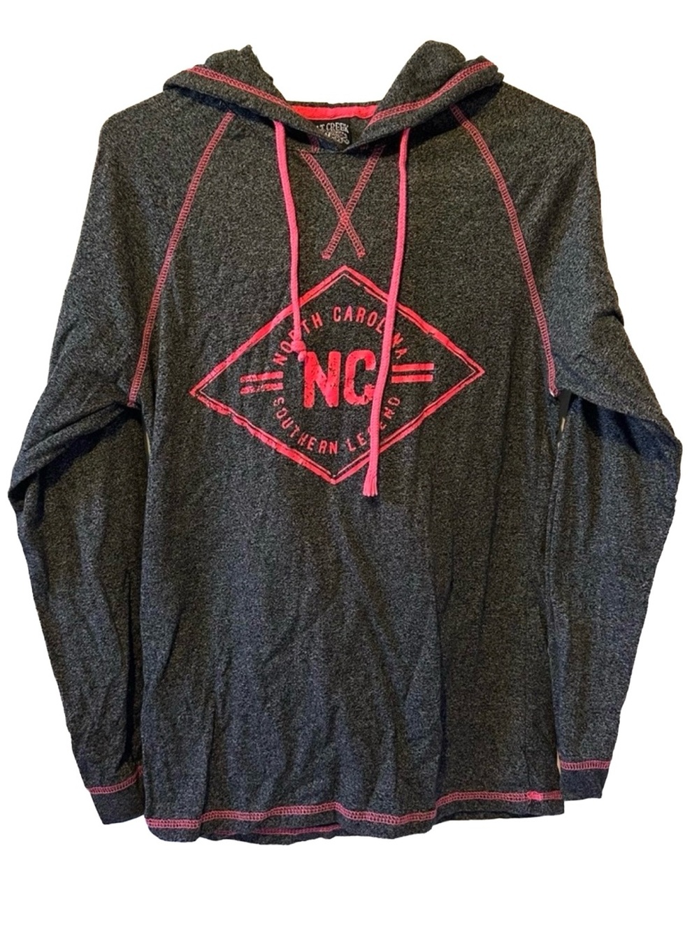 SALT CREEK Gray Pink Graphic Hoodie Activewear Sporty Casual S